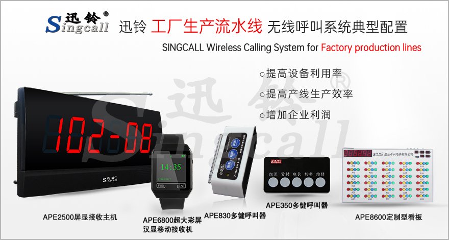 迅鈴工廠生產(chǎn)流水線無(wú)線呼叫系統(tǒng)解決方案